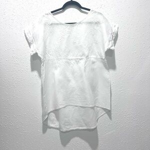 Terzo Millenio linen lagenlook White Women's Top